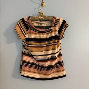 Gorgeous vintage caia short sleeve striped blouse size M
